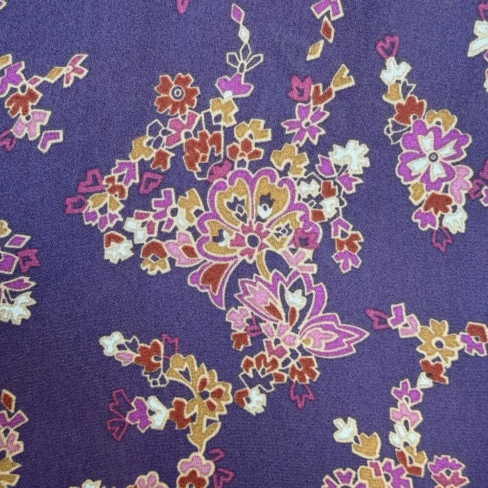 Coldwater Creek‎ Reversible Purple Chiffon Paisley Skirt Flowy Women's PM Petite